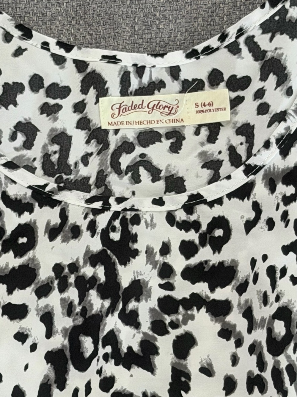 Leopard Print Black & White Tank Top - Picture 3 of 3